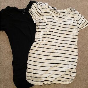 Black Tee & White Striped V-Neck Tee Size S Maternity Tee bundle